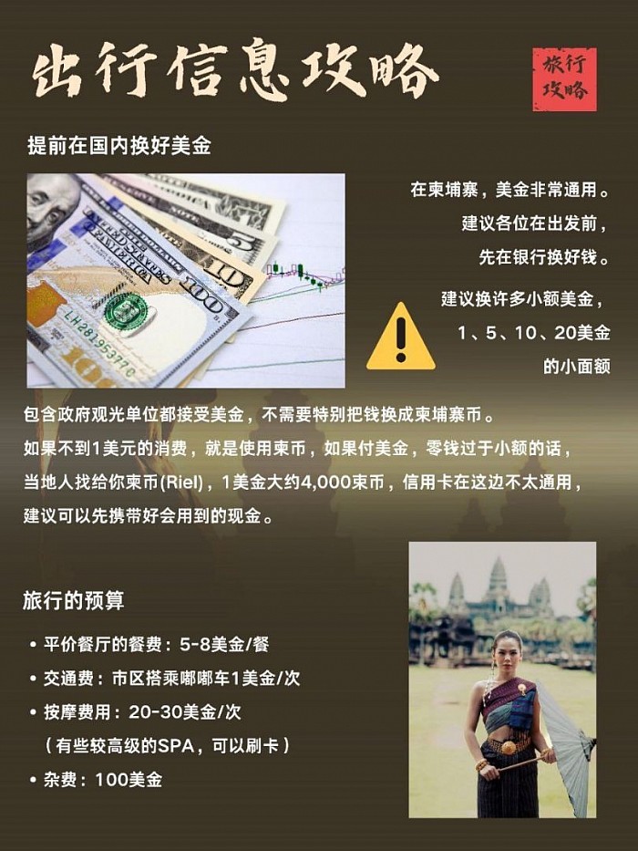 柬埔寨国家通用美金和当地币瑞儿